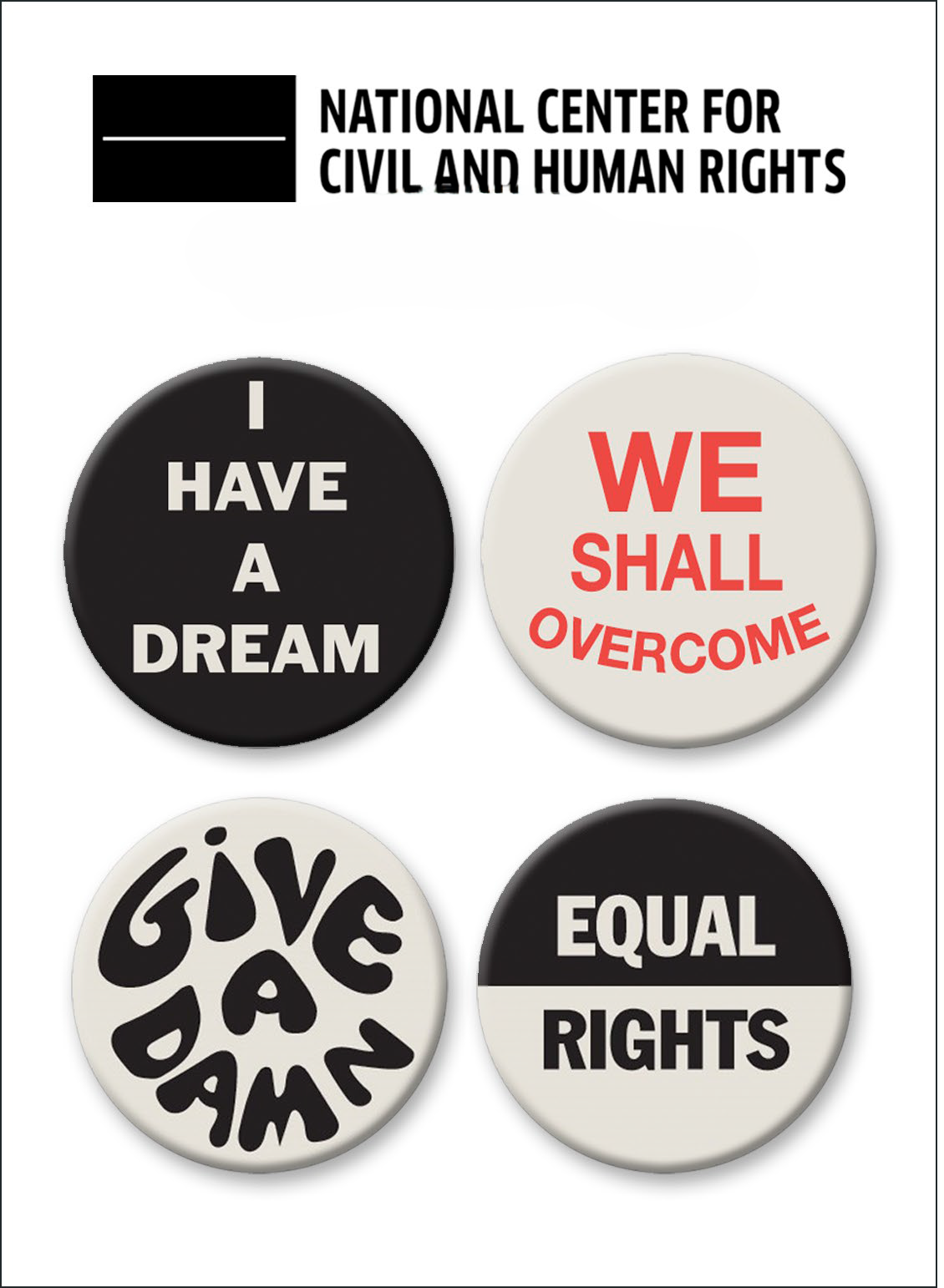 CIVIL RIGHTS SET OF 4 BUTTONS